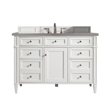 Load image into Gallery viewer, Brittany 48&quot; Bright White Single Vanity w/ 3 CM Grey Expo Quartz Top James Martin Vanities