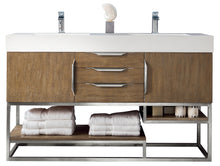 Load image into Gallery viewer, Columbia 59&quot; Double Vanity, Latte Oak w/ Glossy White Composite Top James Martin Vanities
