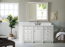 Load image into Gallery viewer, Bristol 60&quot; Single Vanity, Bright White, w/ 3 CM Carrara Marble Top James Martin Vanities