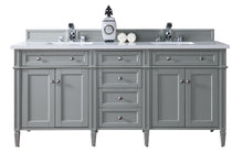 Load image into Gallery viewer, Brittany 72&quot; Urban Gray Double Vanity w/ 3 CM Classic White Quartz Top James Martin Vanities