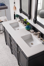Load image into Gallery viewer, Brittany 60&quot; Black Onyx Double Vanity w/ 3 CM Classic White Quartz Top James Martin Vanities