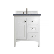Load image into Gallery viewer, Palisades 30&quot; Single Vanity, Bright White, w/ 3 CM Charcoal Soapstone Quartz Top James Martin Vanities