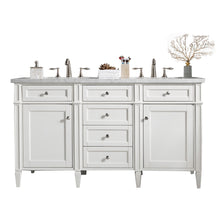 Load image into Gallery viewer, Brittany 60&quot; Bright White Double Vanity w/ 3 CM Arctic Fall Solid Surface Top James Martin Vanities