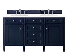 Load image into Gallery viewer, Brittany 60&quot; Victory Blue Double Vanity w/ 3 CM Classic White Quartz Top James Martin Vanities