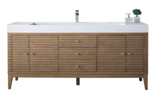 Load image into Gallery viewer, Linear 72&quot; Single Vanity Whitewashed Walnut w/ Glossy White Composite Top James Martin Vanities