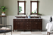 Load image into Gallery viewer, Brittany 72&quot; Burnished Mahogany Double Vanity w/ 3 CM Carrara Marble Top James Martin Vanities