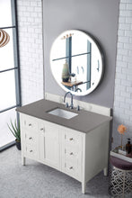 Load image into Gallery viewer, Palisades 48&quot; Single Vanity, Bright  White, w/ 3 CM Grey Expo Quartz Top James Martin Vanities