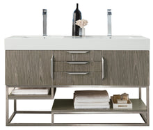 Load image into Gallery viewer, Columbia 59&quot; Double Vanity, Ash Gray w/ Glossy White Composite Top James Martin Vanities