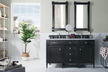 Load image into Gallery viewer, Brittany 60&quot; Black Onyx Double Vanity w/ 3 CM Carrara Marble Top James Martin Vanities
