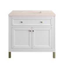 Load image into Gallery viewer, Chicago 36&quot; Single Vanity, Glossy White w/ 3CM Eternal Marfil Top James Martin Vanities