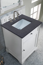 Load image into Gallery viewer, Savannah 26&quot; Single Vanity Cabinet, Bright White, w/ 3 CM Charcoal Soapstone Quartz Top James Martin Vanities