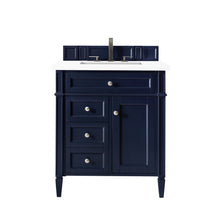 Load image into Gallery viewer, Brittany 30&quot; Single Vanity, Victory Blue w/ 3 CM Classic White Quartz Top James Martin