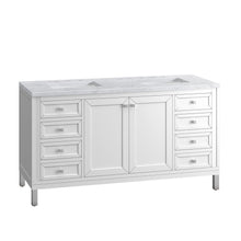 Load image into Gallery viewer, Bathroom Vanities Outlet Atlanta Renovate for LessChicago 60&quot; Double Vanity, Glossy White w/ 3CM Carrara Marble Top