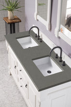 Load image into Gallery viewer, Brookfield 60&quot; Double Vanity, Bright White w/ 3 CM Grey Expo Quartz Top James Martin Vanities
