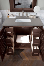 Load image into Gallery viewer, Bathroom Vanities Outlet Atlanta Renovate for LessPortland 36&quot; Single Vanity, Burnished Mahogany, w/ 3 CM Grey Expo Quartz Top