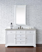 Load image into Gallery viewer, Savannah 60&quot; Single Vanity Cabinet, Bright White, w/ 3 CM Eternal Serena Quartz Top James Martin Vanities