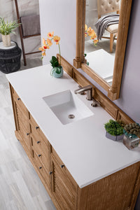 Bathroom Vanities Outlet Atlanta Renovate for LessSavannah 60" Single Vanity Cabinet, Driftwood, w/ 3 CM Classic White Quartz Top