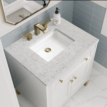 Load image into Gallery viewer, Chicago 30&quot; Single Vanity, Glossy White w/ 3CM Eternal Jasmine Pearl Top James Martin Vanities