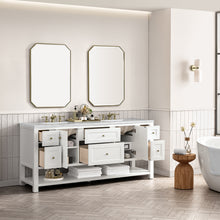 Load image into Gallery viewer, Bathroom Vanities Outlet Atlanta Renovate for LessBreckenridge 72&quot; Double Vanity, Bright White w/ 3CM Arctic Fall Top