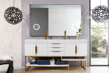 Load image into Gallery viewer, Columbia 72&quot; Double Vanity, Glossy White, Radiant Gold w/ Glossy White Composite Top James Martin Vanities