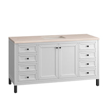 Load image into Gallery viewer, Bathroom Vanities Outlet Atlanta Renovate for LessChicago 60&quot; Single Vanity, Glossy White w/ 3CM Eternal Marfil Top