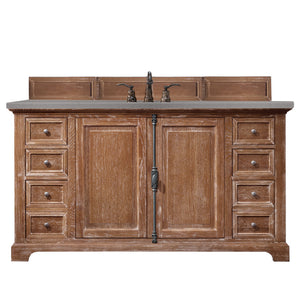 Providence 60" Single Vanity Cabinet, Driftwood, w/ 3 CM Grey Expo Quartz Top James Martin Vanities