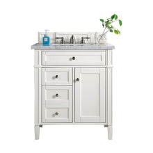 Load image into Gallery viewer, Brittany 30&quot; Single Vanity, Bright White w/ 3 CM Carrara Marble Top James Martin Vanities
