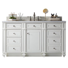 Load image into Gallery viewer, Bristol 60&quot; Single Vanity, Bright White, w/ 3 CM Carrara Marble Top James Martin Vanities