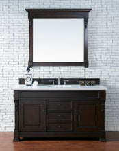 Load image into Gallery viewer, Brookfield 60&quot; Single Vanity, Burnished Mahogany w/ 3 CM Classic White Quartz Top James Martin Vanities