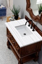 Load image into Gallery viewer, Castilian 36&quot; Aged Cognac Single Vanity w/ 3 CM Arctic Fall Solid Surface Top James Martin Vanities