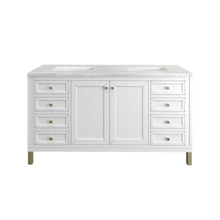 Load image into Gallery viewer, Chicago 60&quot; Double Vanity, Glossy White w/ 3CM Arctic Fall Top James Martin Vanities