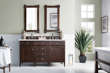 Load image into Gallery viewer, Brittany 60&quot; Burnished Mahogany Double Vanity w/ 3 CM Arctic Fall Solid Surface Top James Martin Vanities