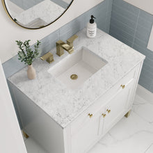 Load image into Gallery viewer, Chicago 36&quot; Single Vanity, Glossy White w/ 3CM Eternal Jasmine Pearl Top James Martin Vanities