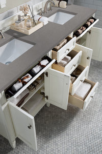 Bathroom Vanities Outlet Atlanta Renovate for LessBrittany 72" Bright White Double Vanity w/ 3 CM Grey Expo Quartz Top