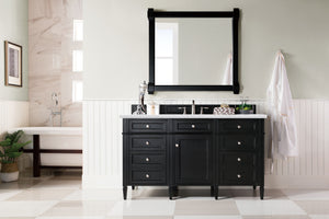 Brittany 60" Single Vanity, Black Onyx w/ 3 CM Arctic Fall Solid Surface Top James Martin Vanities