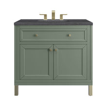 Load image into Gallery viewer, Chicago 36&quot; Single Vanity, Smokey Celadon w/ 3CM Charcoal Soapstone Top James Martin Vanities