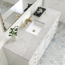 Load image into Gallery viewer, Chicago 60&quot; Single Vanity, Glossy White w/ 3CM Eternal Jasmine Pearl Top James Martin Vanities