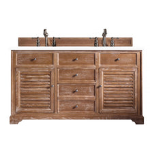 Load image into Gallery viewer, Savannah 60&quot; Double Vanity Cabinet, Driftwood, w/ 3 CM Classic White Quartz Top James Martin Vanities