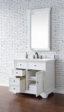 Load image into Gallery viewer, Bathroom Vanities Outlet Atlanta Renovate for LessSavannah 36&quot; Bright White Single Vanity w/ 3 CM Arctic Fall Solid Surface Top
