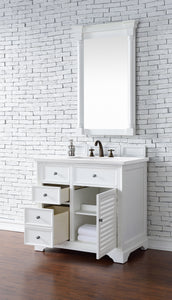 Bathroom Vanities Outlet Atlanta Renovate for LessSavannah 36" Bright White Single Vanity w/ 3 CM Arctic Fall Solid Surface Top