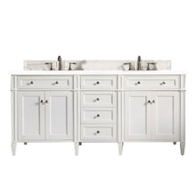 Load image into Gallery viewer, Brittany 72&quot; Bright White Double Vanity w/ 3 CM Classic White Quartz Top James Martin Vanities