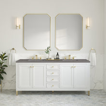 Load image into Gallery viewer, Chicago 72&quot; Double Vanity, Glossy White w/ 3CM Grey Expo Top James Martin Vanities