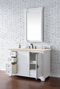 Bathroom Vanities Outlet Atlanta Renovate for LessProvidence 48" Single Vanity Cabinet, Bright White, w/ 3 CM Eternal Marfil Quartz Top