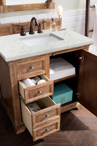 Bathroom Vanities Outlet Atlanta Renovate for LessProvidence 36" Single Vanity Cabinet, Driftwood, w/ 3 CM Eternal Jasmine Pearl Quartz Top
