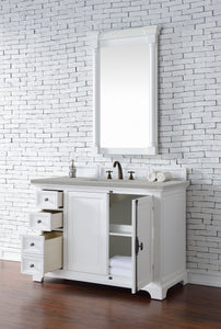 Bathroom Vanities Outlet Atlanta Renovate for LessProvidence 48" Single Vanity Cabinet, Bright White, w/ 3 CM Eternal Serena Quartz Top
