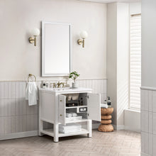 Load image into Gallery viewer, Bathroom Vanities Outlet Atlanta Renovate for LessBreckenridge 30&quot; Single Vanity, Bright White w/ 3CM White Zeus Top