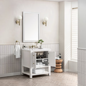 Bathroom Vanities Outlet Atlanta Renovate for LessBreckenridge 30" Single Vanity, Bright White w/ 3CM White Zeus Top