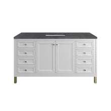Load image into Gallery viewer, Chicago 60&quot; Single Vanity, Glossy White w/ 3CM Charcoal Soapstone Top James Martin Vanities