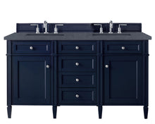 Load image into Gallery viewer, Brittany 60&quot; Victory Blue Double Vanity w/ 3 CM Charcoal Soapstone Quartz Top James Martin Vanities