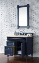 Load image into Gallery viewer, Brittany 36&quot; Victory Blue Single Vanity w/ 3 CM Eternal Marfil Quartz Top James Martin Vanities